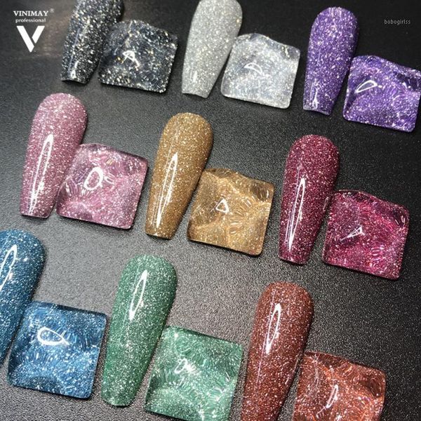 

1pcs diamond glue shimmer reflective nail glitter crystal color bright bungee shiny finely varnish manicure art tslm11
