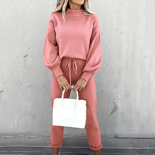 

women's two piece pants autumn winter women plush warm tracksuit outfit long sleeve blouse top, White