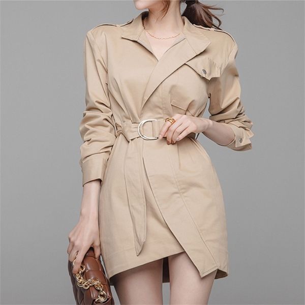 

spring ol style elegant mini dress for women bodycon irregular slim with belt female vestidos 210519, Black;gray