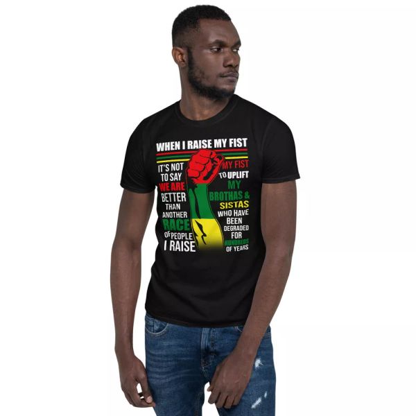 

its not to say we are better than another race pride black history african shirt, White;black