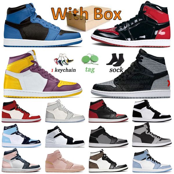 

jumpman 1 basketball shoes for men women trainers diamond shorts rebellionaire grey camo bred patent brotherhood dark marina blue shadow ban, White;red