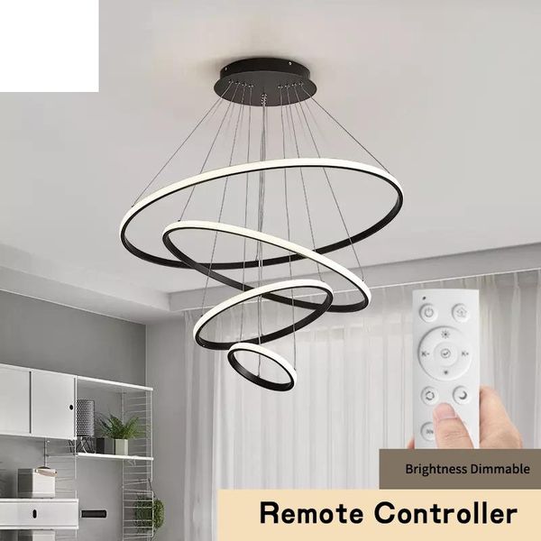

chandeliers modern led for living dining room bedroom 3/4/5 round ring indoor hanging light pendant lamp circle lighting fixture