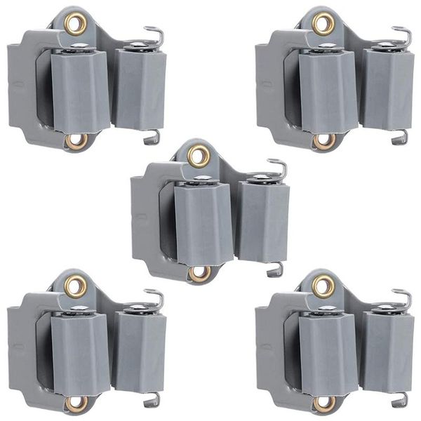 

bathroom storage & organization mop and broom holder, wall-mounted cleaning tool box clip kitchen garden rack (5pcs-gray)