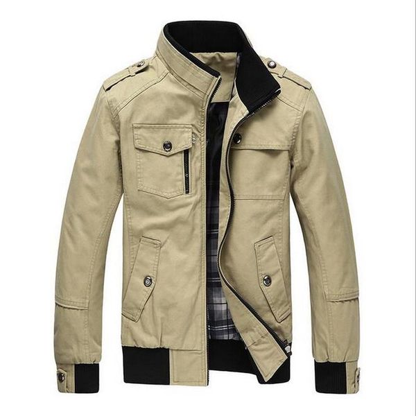 

men's jackets jacket military men stand-up collar washed male outerwear stand, Black;brown
