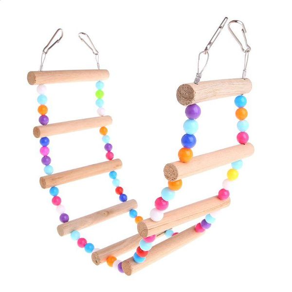 

other bird supplies parrot toys ladder climb cableway natural wood pet parakeet hanging cage staircase hamster birds c42