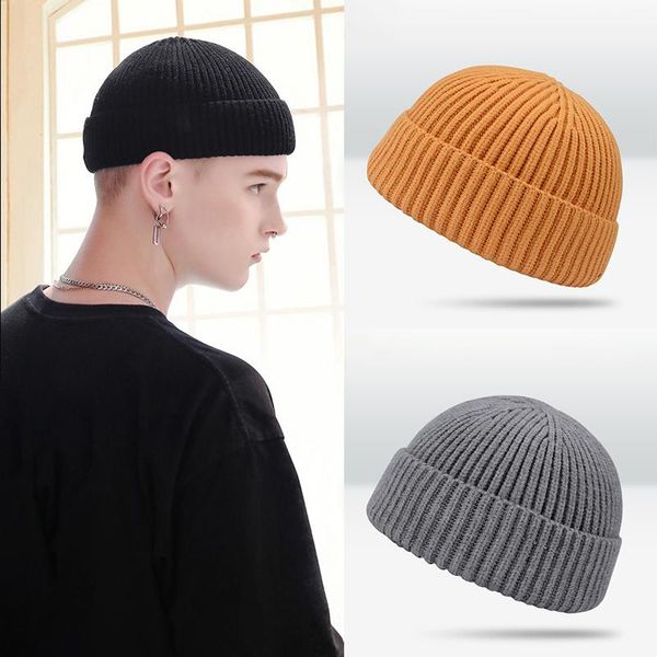 

beanie/skull caps beanie couple knitted hat multicolor winter men's female peasant hair hip hop thick lovers melon leather, Blue;gray