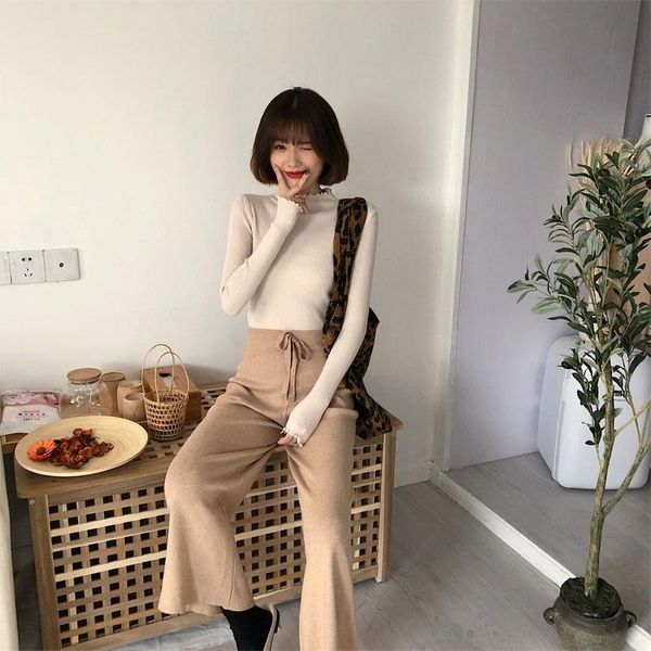 

women's sweaters 2021 fall winter ruffles sweater turtleneck ruched women high elastic solid female slim knitted pullovers, White;black