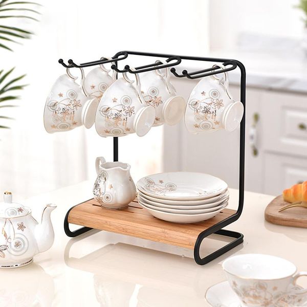 

kitchen storage & organization multi-function dish cup rack goblet holder shelf metal classic hanging tanding holders wrought iron hang