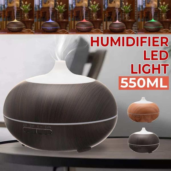 

550ml aroma diffuser remote control air humidifier electric ultrasonic 7 colors changing purifier essential oils for home humidifiers