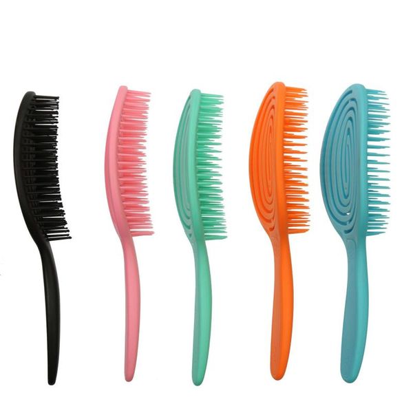 

detangleing massage comb broad teeth hairbrush wet curly hair brush for salon hairdressing styling tools brushes, Silver