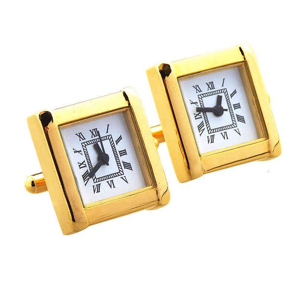 

time clock men's cufflinks french shirt watch, Silver;golden