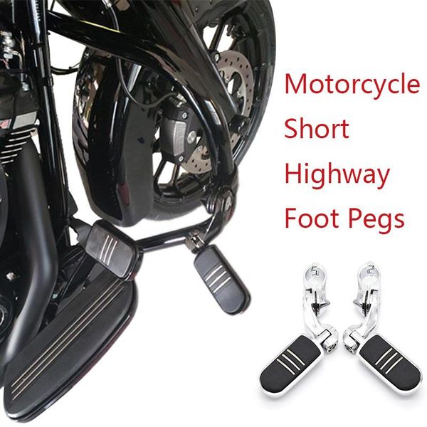

universal motorcycle short highway foot pegs for harleytouring street dyna softail compatible with 32mm crash bar bumper pedals