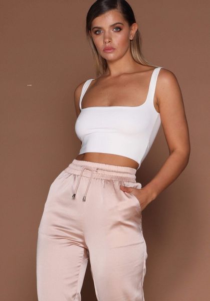 

women's t-shirt 121024 summer women sleeveless fashion short square collar tank 4 colors 7fi2, White