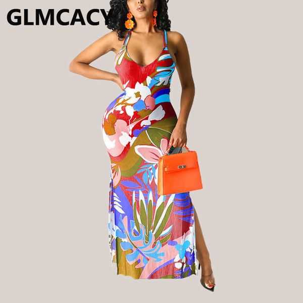 

women floral printed halter backless maxi dress 210702, Black;gray