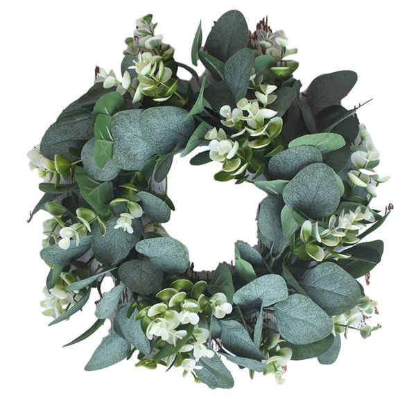 

christmas olive leaf eucalyptus wreath, leaves garland ornaments decoration for xmas holiday party decorative flowers & wreaths