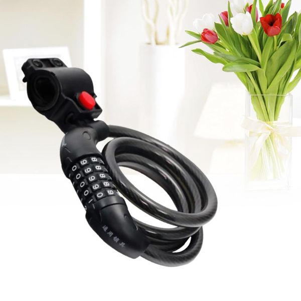 

bike locks 5 digit cycling heavy duty 120cm cable password lock (black)