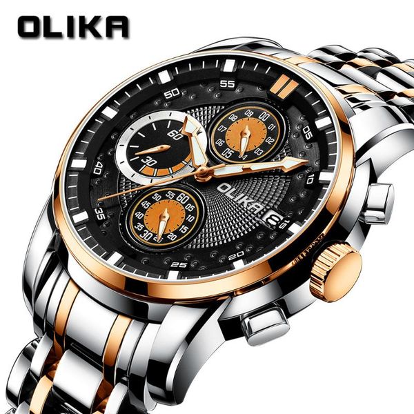 

sell 2021 quartz men's watch automatic date fashion luxury sport watches stainless steel clock relogio masculino a3960 wristwatches, Slivery;brown