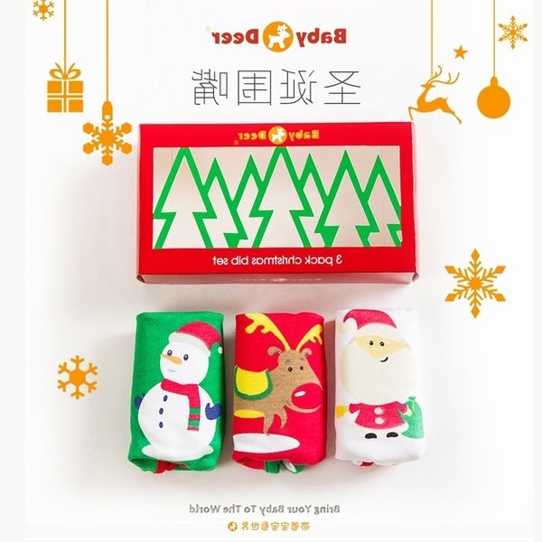 

saliva newborn children's triangle towel snap baby bib santa claus