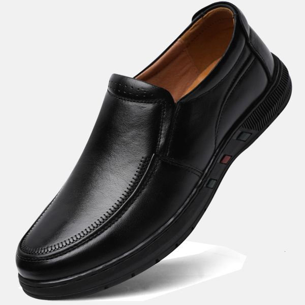 

dress shoes men's fashion casual genuine leather mens loafers soft cow brand male moccasins driving footwear business flats klr2, Black
