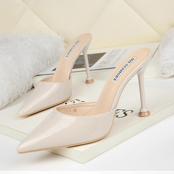 

dress shoes pointed shallow high heels thin slim temperament sandals professional ol versatile, Black