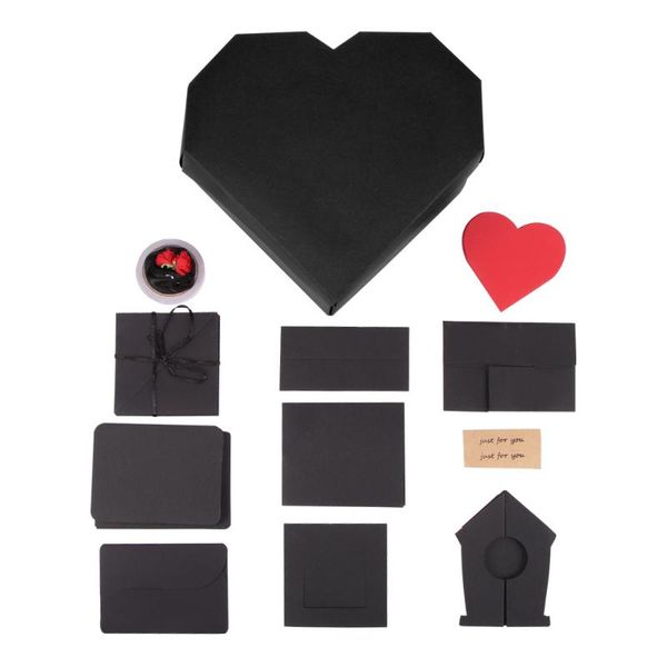 

gift wrap diy surprise heart-shaped explosion box handmade po scrapbook for wedding anniversary birthday