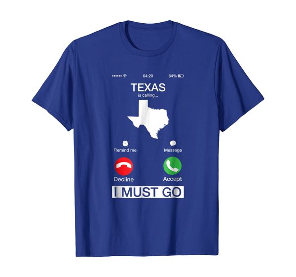 

texas is calling and i must go funny phone screen t-shirt, White;black