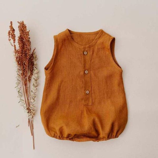 

jumpsuits 2021 summer baby boys girls casual rompers fashion solid color sleeveless toddler clothes outfits for 0-2 years, Blue