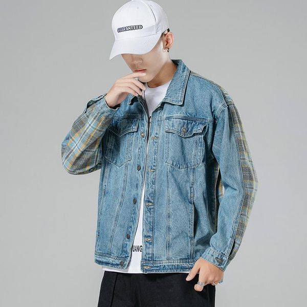 

denim jacket men's tide brand autumn style japanese loose gown boys 8010 jackets, Black;brown