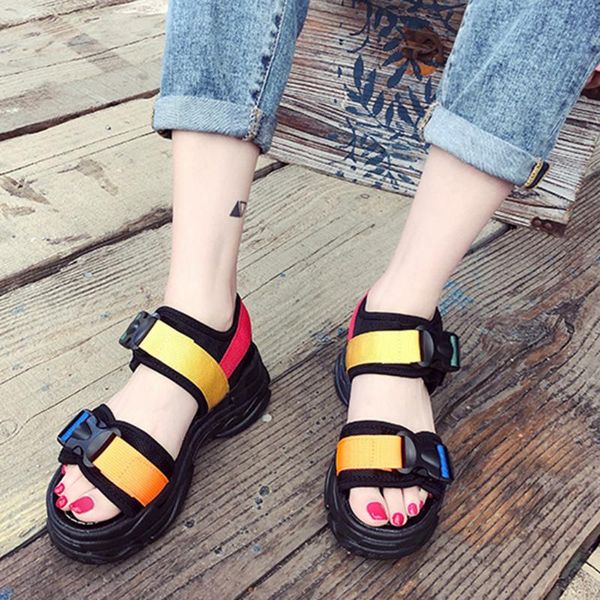 

dress shoes women sandals ladies casual fashion platform peep toe wedges feminina sandalia zapatos de mujer 2021, Black