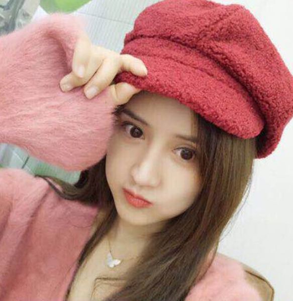 

autumn and winter lamb hat, Blue;gray