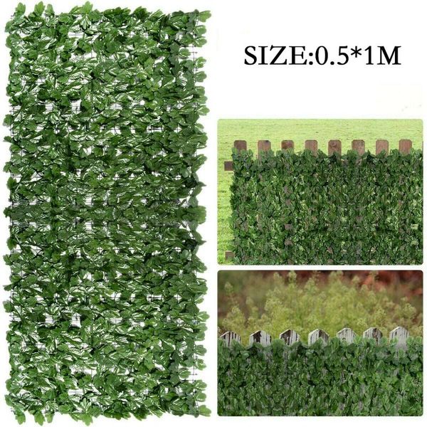 

decorative flowers & wreaths 1m/3m artificial leaf hedge ivy garden fence balcony privacy wall cover analog net home decoration