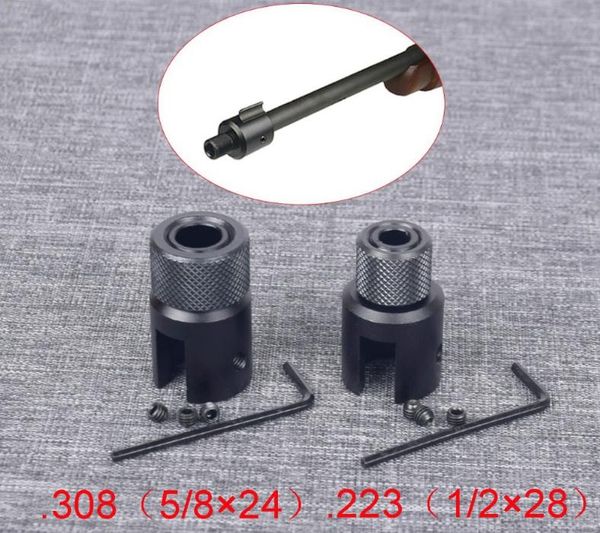 

toy rifle aluminum ruger 1022 10/22 muzzle brake adapter 1/2x28 & 5/8x24 .750 end thread protector combo .223 .308