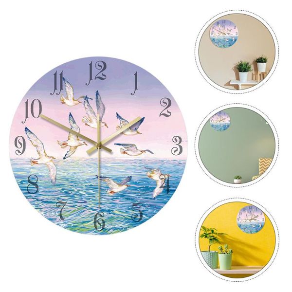 

wall clocks ultra-quiet clock acrylic seagull pattern hanging battery