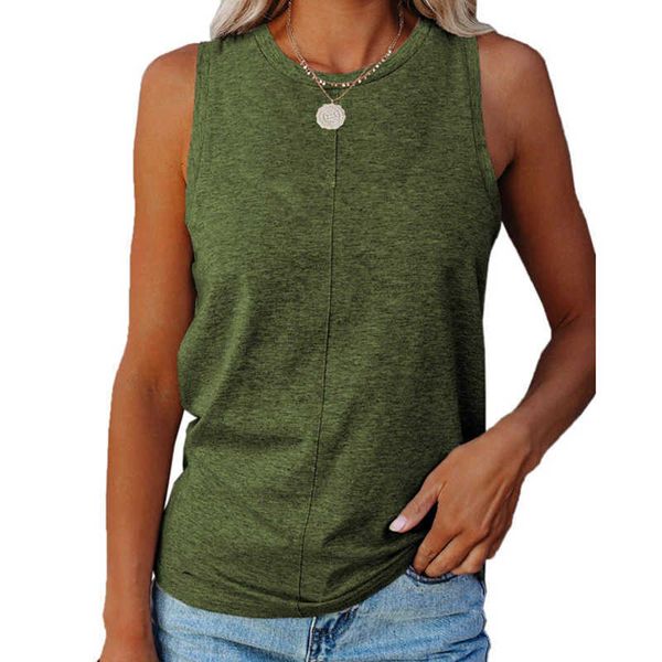 

summer vest women casual o neck sleeveless solid color t-shirts fashion female loose plus size s-5xl black white tees 210526