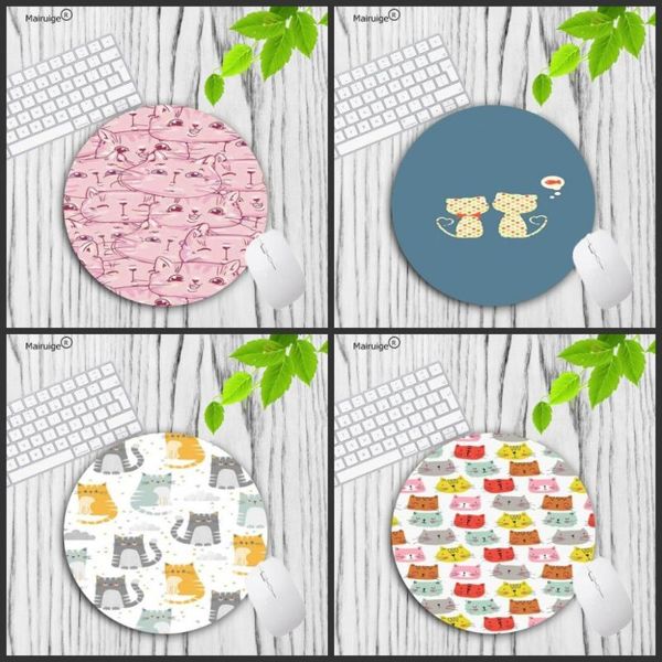 

mouse pads & wrist rests mairuige funny cat head customized support mousepads computer lapmat round pad lock edge 200x200mm 220x220mm