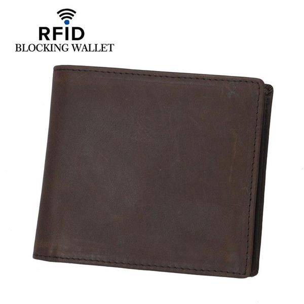 

wallets rfid cow leather wallet men crazy horse male short mens, Red;black
