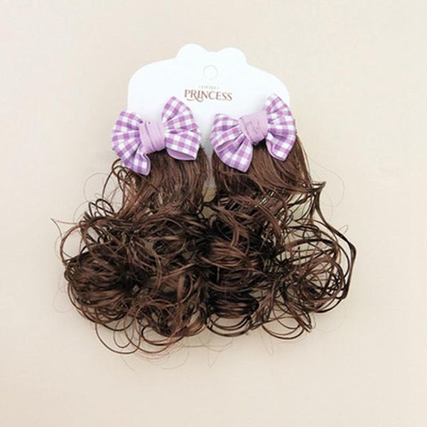 

hair accessories children's wig hairpin striped wave point bow sweet beauty baby duck bill jewelry, Slivery;white
