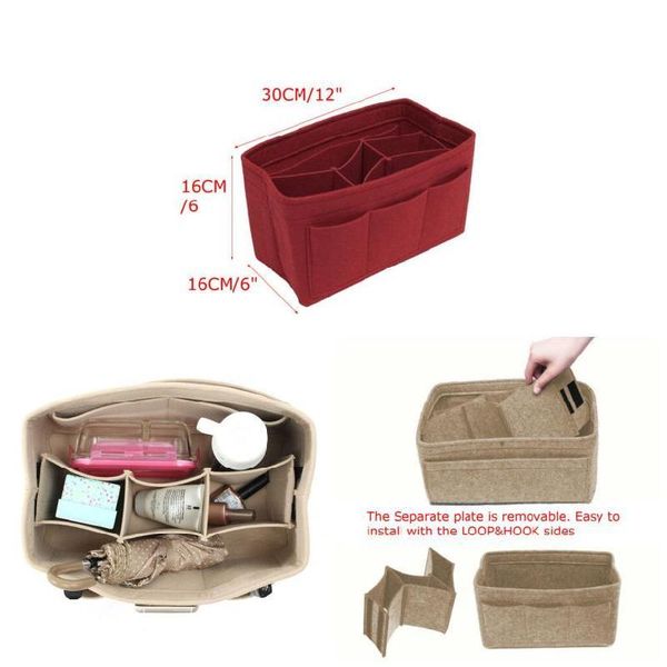 

purse organizer felt bag insert multi-pockets detachable jl cosmetic bags & cases