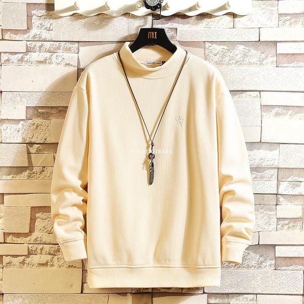 

men's hoodies & sweatshirts japan style casual o-neck 2021 black hoodie sweatshirt thick fleece hip hop high streetwear clothing