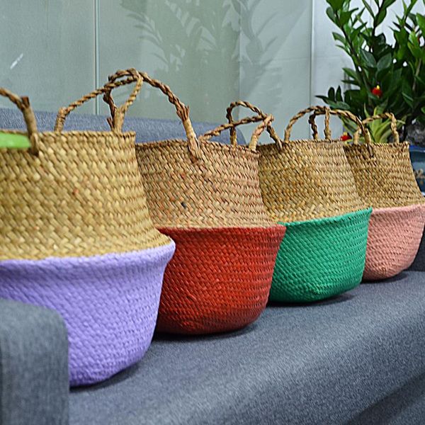 

storage baskets macrame panier osier wicker decorative cestas demimbre rattan toy holder folding banboo home decor accessories