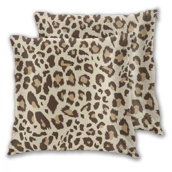 

pillow case square decorative throw pillows leopard pattern cushion covers cases pillowcases for sofa bedroom car chair 2 pieces