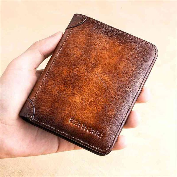 

fashion genuine leather men wallets short male purse card holder wallet classic style, Red;black