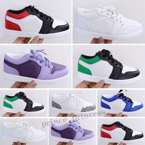 

2021 1 shoes retro wolf grey gamma blue black white red prom night kids sneakers tennis 26-35