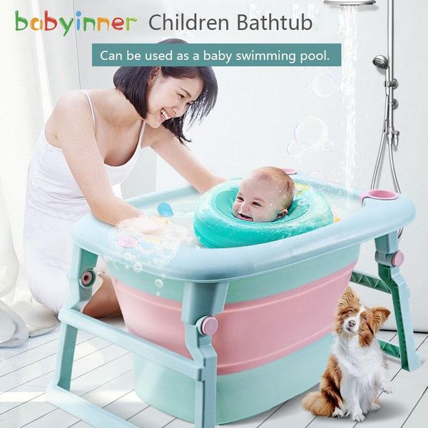 

bathing tubs & seats baby inner infants child supplies children bath bucket folding bathtub household borns thick large size tub