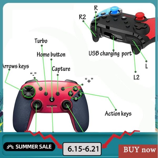 

bluetooth wireless controller remote gamepad for switch console android smarthone pc controle joystick gift toy game controllers & j joystic