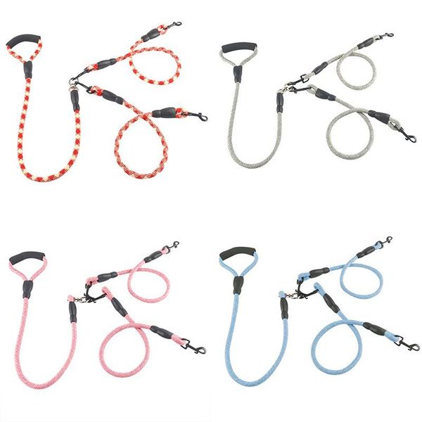 

dog collars & leashes dual headed pet detachable dogs traction rope creative double walking leash chain pets supplies