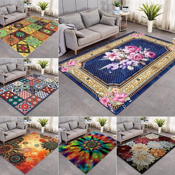 

fashion nordic ins living room coffee table cushion sofa bedroom bed non-slip printing rectangular household floor mat bath mats