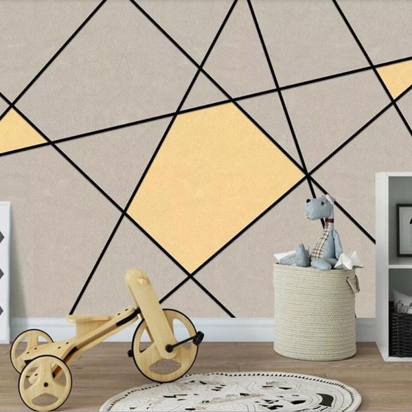 

wallpapers milofi custom 3d wallpaper mural nordic geometric pattern three-dimensional line background wall living room bedroom decoration
