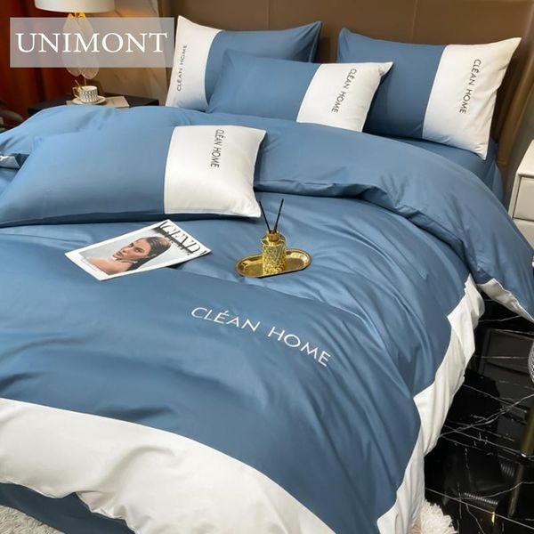 

bedding sets cotton 40s jet light luxury color matching four-piece is suitable for 1.5m1.8m2.0m bed linen and duvet cover