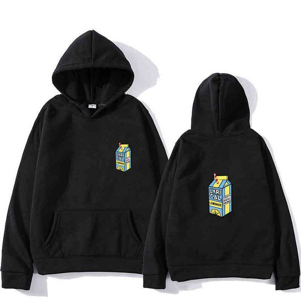 

2021 new hoodie lyrical lemonade real music funny printed fce sweatshirt men women spring winter casual pullover sportswear, Black